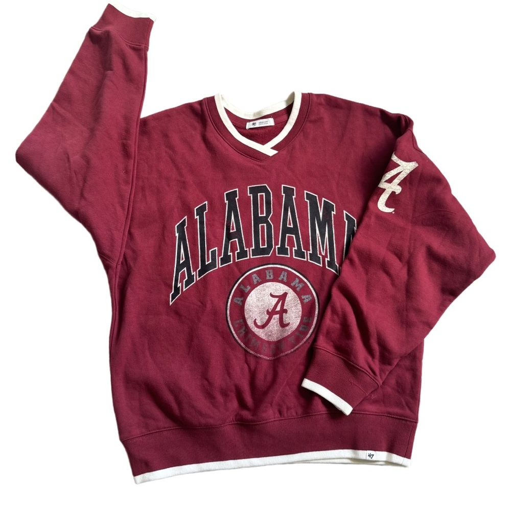 Alabama Football Crimson Crew Neck Ladies Football Sweater